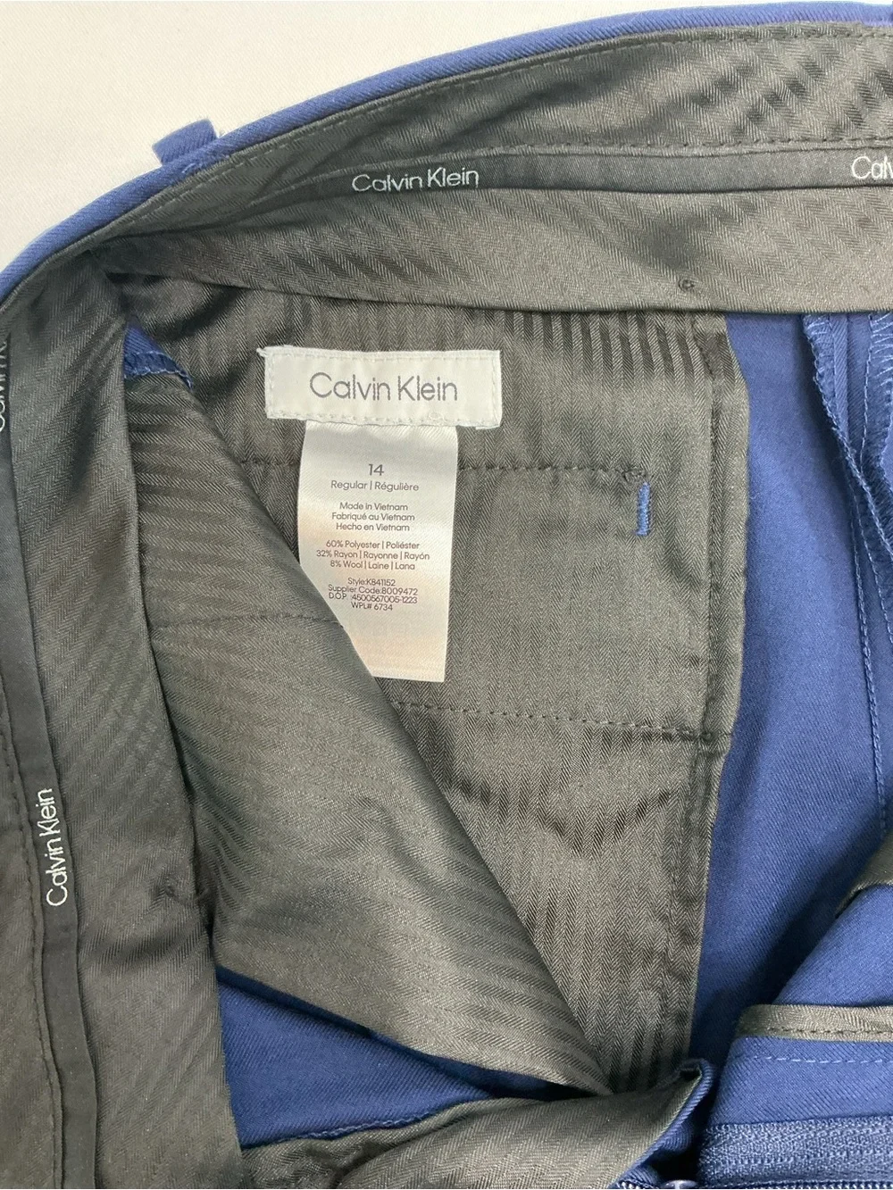 Calvin Klein Boys Navy Blue Two-Piece Suit with White Dress Shirt